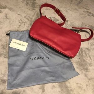 SKAGEN PINK LEATHER Mikkeline Mini Satchel